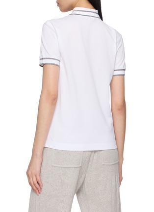 Back View - Click To Enlarge - BRUNELLO CUCINELLI - Contrast Stripe Polo Shirt