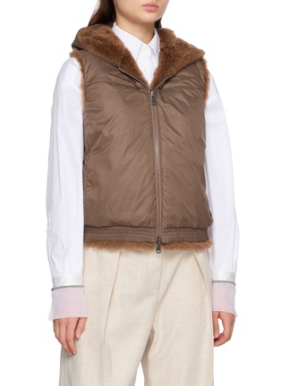 Detail View - Click To Enlarge - BRUNELLO CUCINELLI - Padded Fur Double Vest