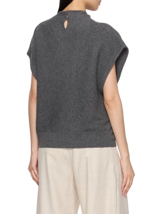 Back View - Click To Enlarge - BRUNELLO CUCINELLI - Monili Embellished Mock Neck Knit Sweater