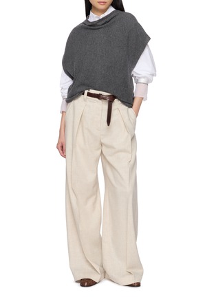 Figure View - Click To Enlarge - BRUNELLO CUCINELLI - Monili Embellished Mock Neck Knit Sweater