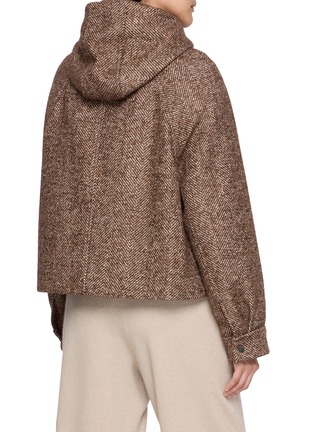 Back View - Click To Enlarge - BRUNELLO CUCINELLI - Chevron Double Layered Collar Jacket