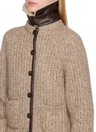  - BRUNELLO CUCINELLI - Button Up Fuzzy High Collar Knit Cardigan