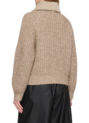 Back View - Click To Enlarge - BRUNELLO CUCINELLI - Button Up Fuzzy High Collar Knit Cardigan