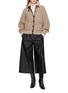 Figure View - Click To Enlarge - BRUNELLO CUCINELLI - Button Up Fuzzy High Collar Knit Cardigan