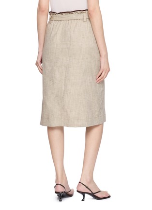 Back View - Click To Enlarge - EDITION - Ruffle Belted Waist Midi Skirt