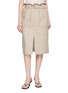 EDITION Ruffle Belted Waist Midi Skirt