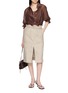 Figure View - Click To Enlarge - EDITION - Ruffle Belted Waist Midi Skirt