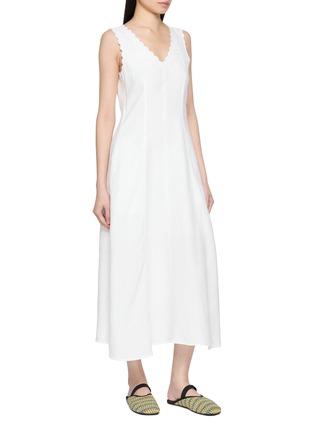 Detail View - Click To Enlarge - EDITION - Layered Waist Linen Midi Dress