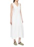 Detail View - Click To Enlarge - EDITION - Layered Waist Linen Midi Dress