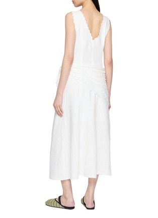 Back View - Click To Enlarge - EDITION - Layered Waist Linen Midi Dress