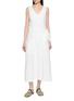 EDITION Layered Waist Linen Midi Dress