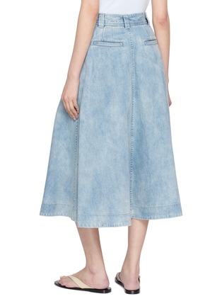 Back View - Click To Enlarge - EDITION - Washed Denim Midi Skirt