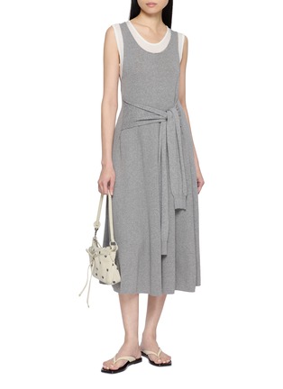Figure View - Click To Enlarge - EDITION - Tie Waist Knitted Midi Dress
