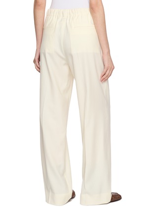Back View - Click To Enlarge - MONCLER - Drawstring Waistband Wool Gabardine Tailored Pants