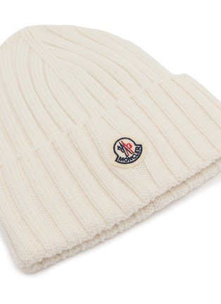 Detail View - Click To Enlarge - MONCLER - Ribbed Knit Wool Beanie