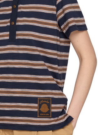  - MONCLER - Striped Cotton Polo Shirt