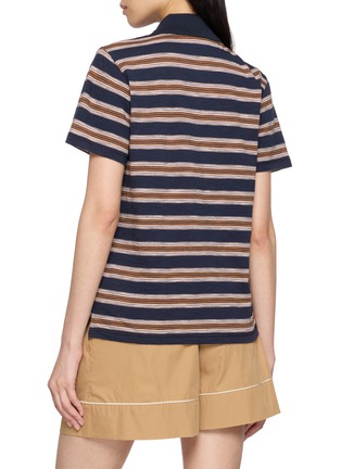 Back View - Click To Enlarge - MONCLER - Striped Cotton Polo Shirt