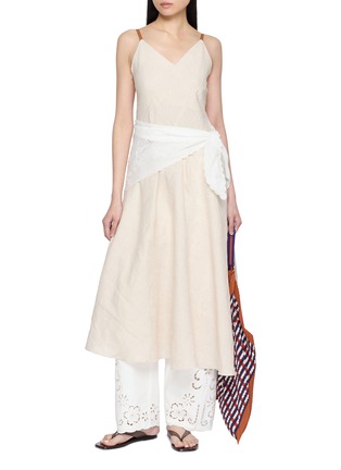 Figure View - Click To Enlarge - EDITION - Leather Shoulder Strap Midi Dress