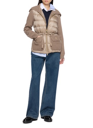 Figure View - Click To Enlarge - MONCLER - Padded Zip Up Knit Jacket