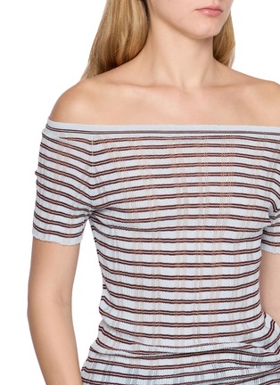  - EDITION - Striped Off Shoulder Knitted Top