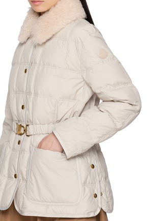  - MONCLER - Cygnes Faux Fur Collar Belted Quilted Jacket