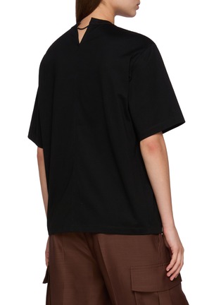 Back View - Click To Enlarge - CARVEN - Embellished Pearl Loop Back T-shirt