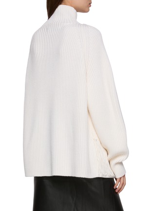 Back View - Click To Enlarge - CARVEN - Fringed High Neck Jumper