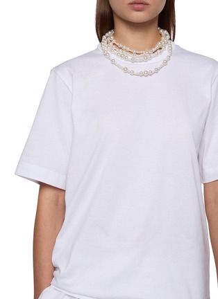  - CARVEN - Pearl Necklace Accent T-shirt
