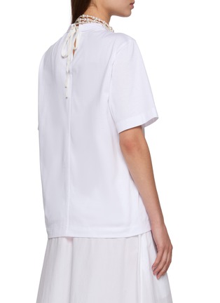 Back View - Click To Enlarge - CARVEN - Pearl Necklace Accent T-shirt