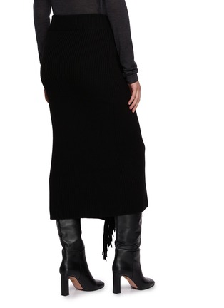 Back View - Click To Enlarge - CARVEN - Fringed Knit Midi Skirt