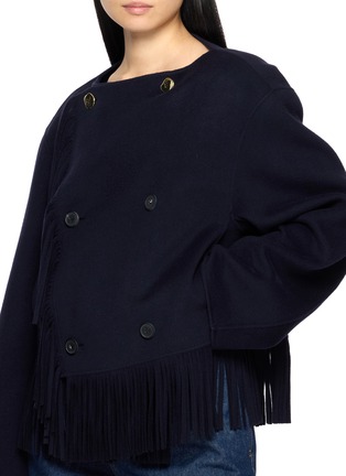  - CARVEN - Fringed Double Breasted Cropped Jacket