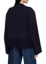 Back View - Click To Enlarge - CARVEN - Fringed Double Breasted Cropped Jacket