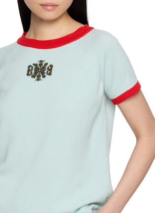  - BARRIE - Short Sleeve Mini Thistle Knit Top