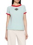 Main View - Click To Enlarge - BARRIE - Short Sleeve Mini Thistle Knit Top
