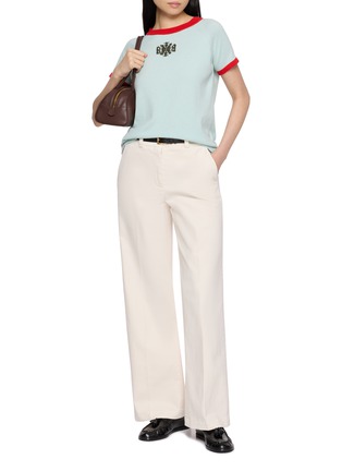Figure View - Click To Enlarge - BARRIE - Short Sleeve Mini Thistle Knit Top