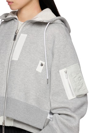  - SACAI - Sponge Sweat Nylon Zip Up Hoodie