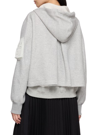 Back View - Click To Enlarge - SACAI - Sponge Sweat Nylon Zip Up Hoodie