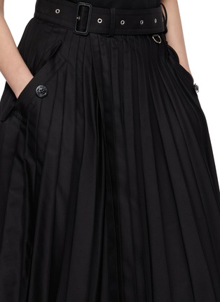  - SACAI - Belted Pleated Midi Skirt