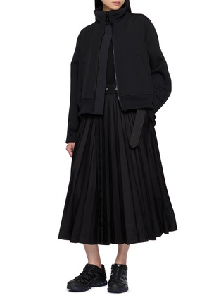 Figure View - Click To Enlarge - SACAI - Belted Pleated Midi Skirt
