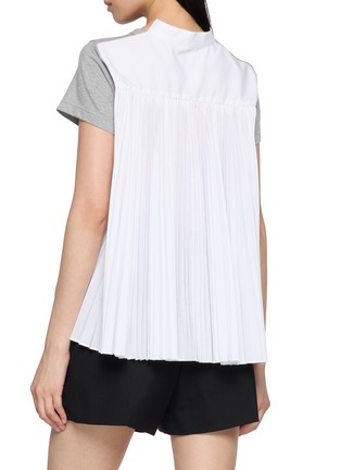 Back View - Click To Enlarge - SACAI - Hybrid Pleated Back T-Shirt