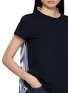  - SACAI - Hybrid Striped Pleated Back T-Shirt