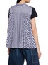 Back View - Click To Enlarge - SACAI - Hybrid Striped Pleated Back T-Shirt