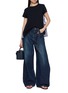 Figure View - Click To Enlarge - SACAI - Hybrid Striped Pleated Back T-Shirt