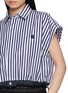  - SACAI - Drawstring Hem Striped Cropped Shirt