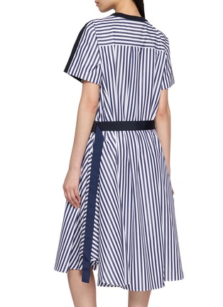 Back View - Click To Enlarge - SACAI - Hybrid Stripe Back Midi Dress