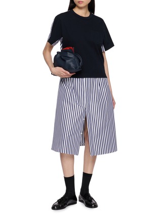 Figure View - Click To Enlarge - SACAI - Hybrid Stripe Back Midi Dress