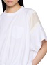  - SACAI - Hybrid Drawstring Hem Satin Jersey T-Shirt