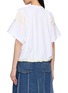 Back View - Click To Enlarge - SACAI - Hybrid Drawstring Hem Satin Jersey T-Shirt