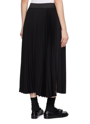Back View - Click To Enlarge - SACAI - Matelassé Twill Pleated Drawstring Skirt