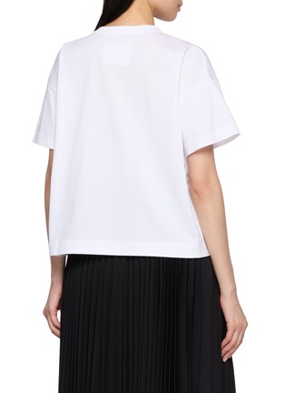 Back View - Click To Enlarge - SACAI - Embroidered Pocket Snap Button Side Slit T-Shirt